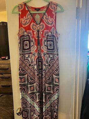 MSK Red Paisley & Geometric Print Maxi Dress